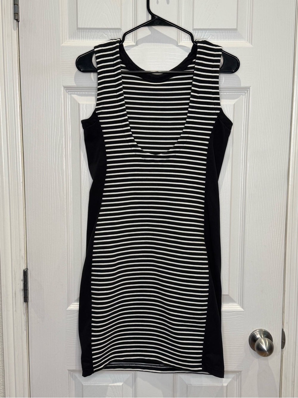 Athleta Women's Small Black White Striped Mala Tank Dress - Picture 2 of 7